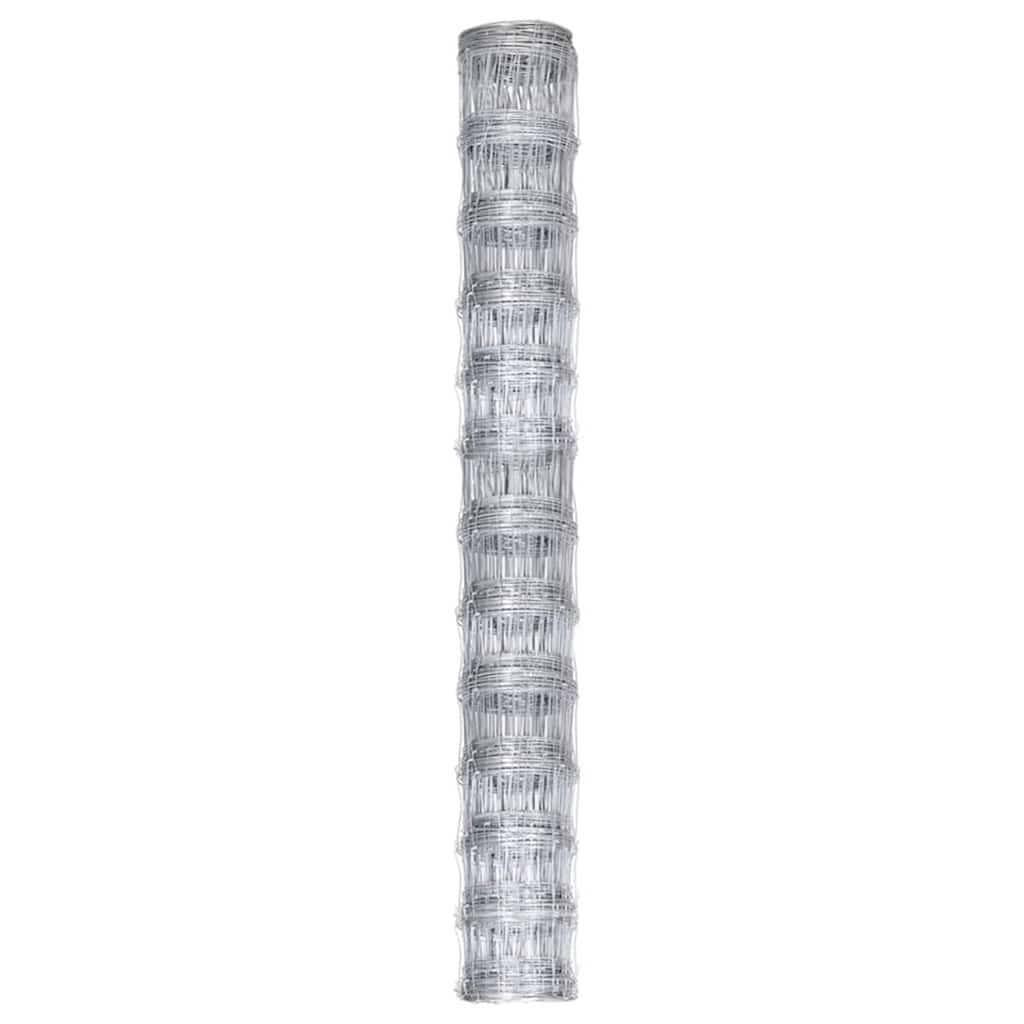 Recinzione da Giardino in Acciaio Zincato 50x1,25 m Argento vidaXL