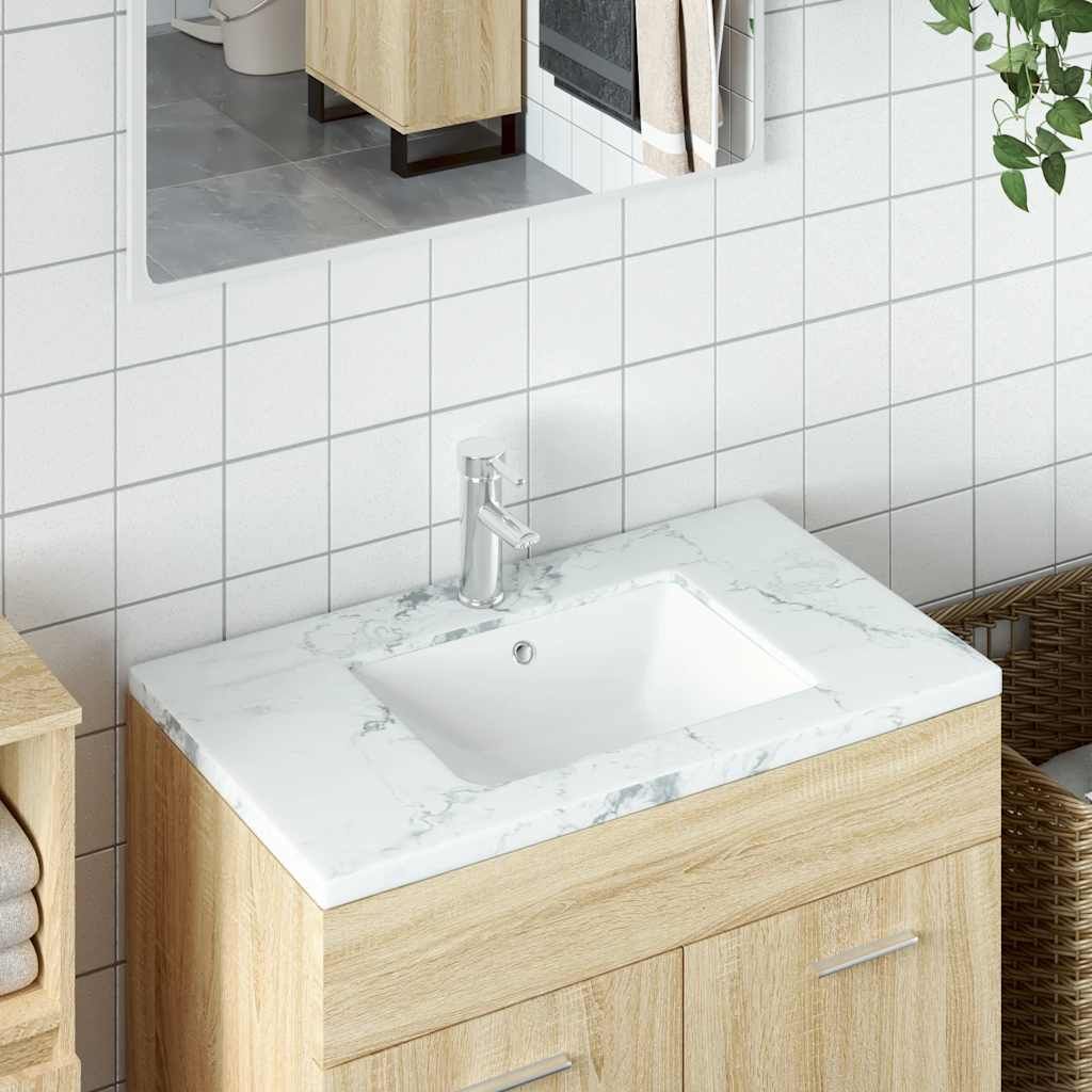 Lavandino da Bagno Bianco 41,5x26x18,5 cm Rettangolare Ceramica vidaXL