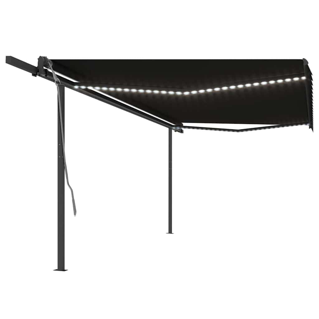 Tenda Automatica con Sensore Vento e LED 5x3 m Antracite vidaXL