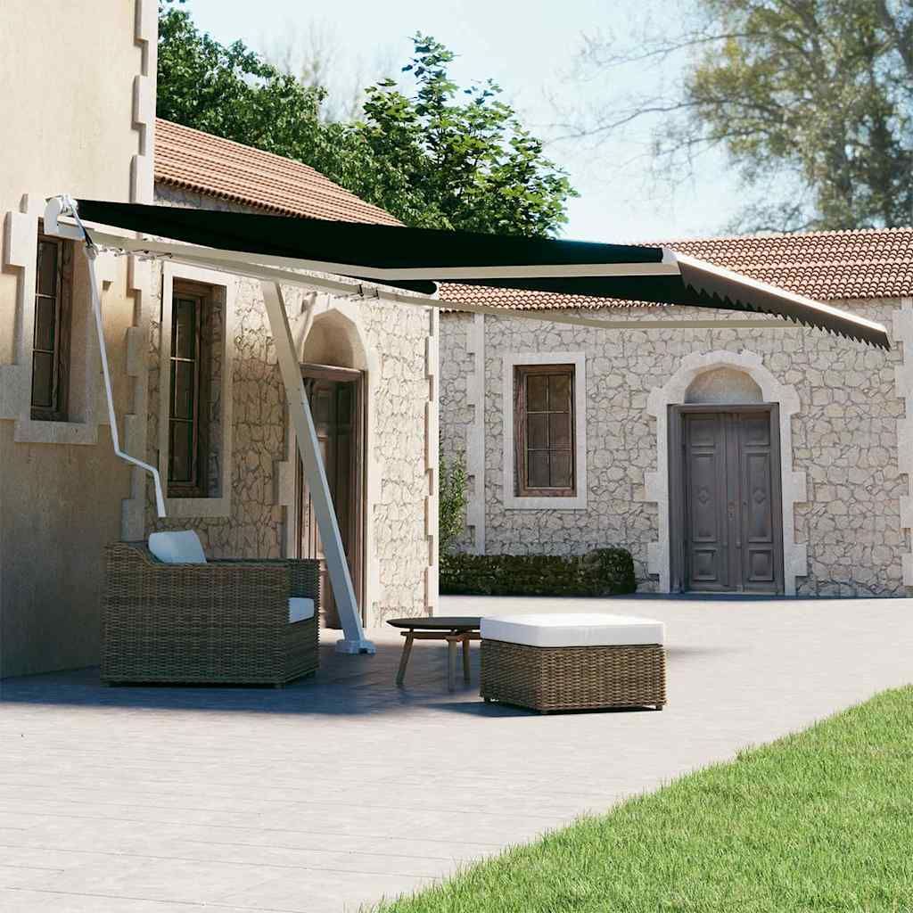 Tenda Sole Retrattile Automatica con Palo 400x300 cm Antracite vidaXL