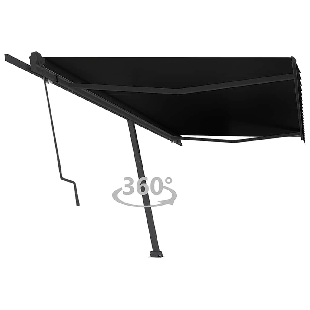 Tenda Sole Retrattile Automatica con Palo 500x350 cm Antracite vidaXL