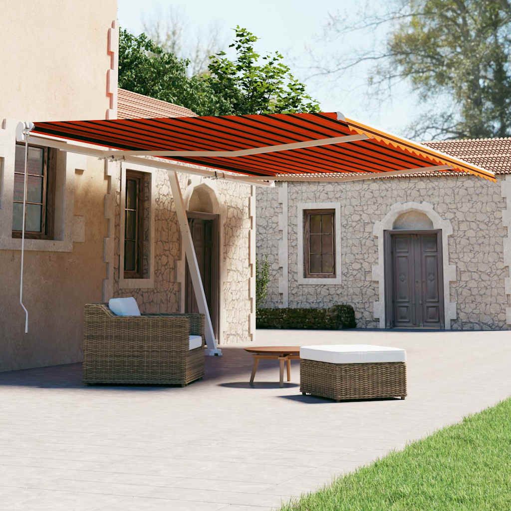 Tenda Retrattile Automatica 400x300 cm Arancione e Marrone vidaXL