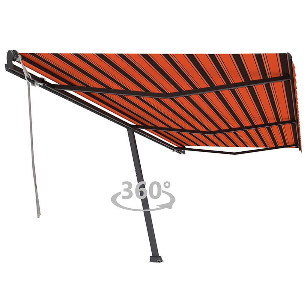 Tenda da Sole Autoportante Manuale 600x350cm Arancione/Marrone vidaXL