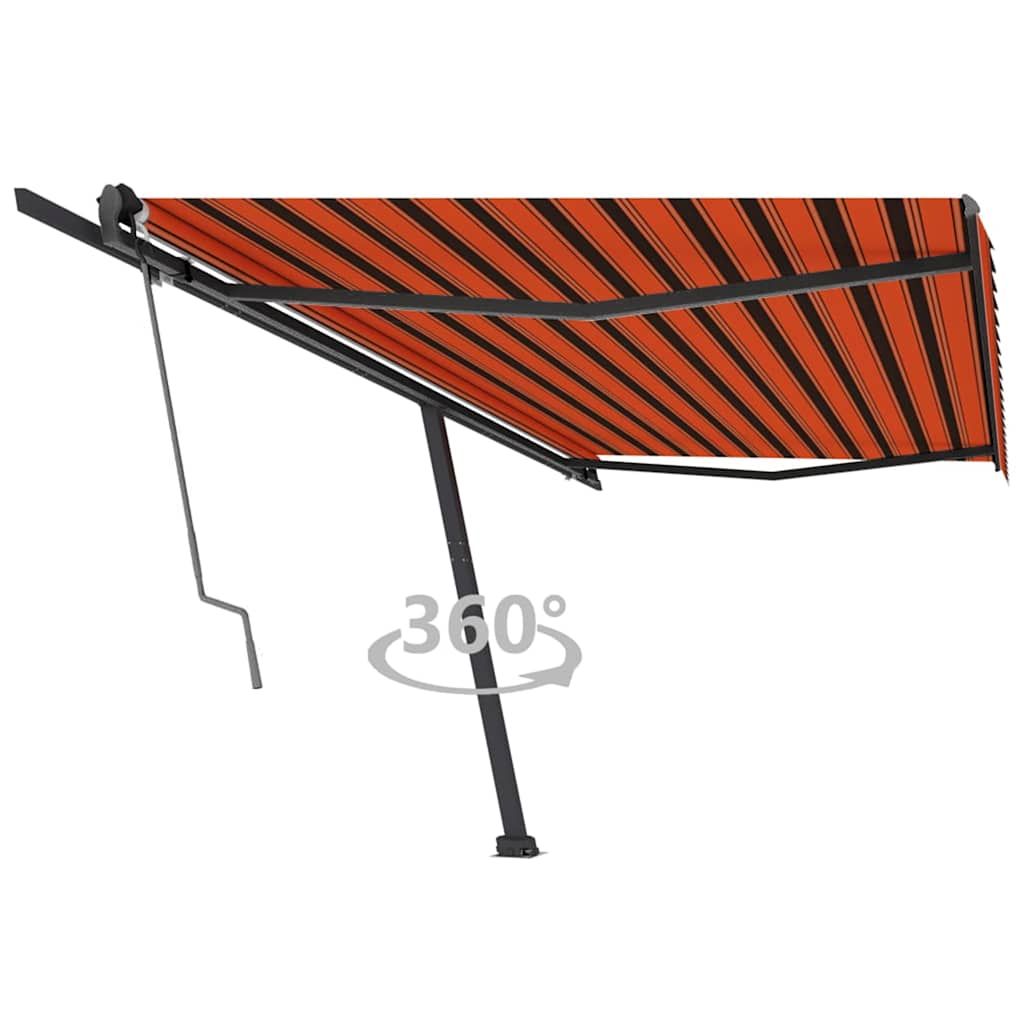 Tenda Retrattile Automatica 500x300 cm Arancione e Marrone vidaXL