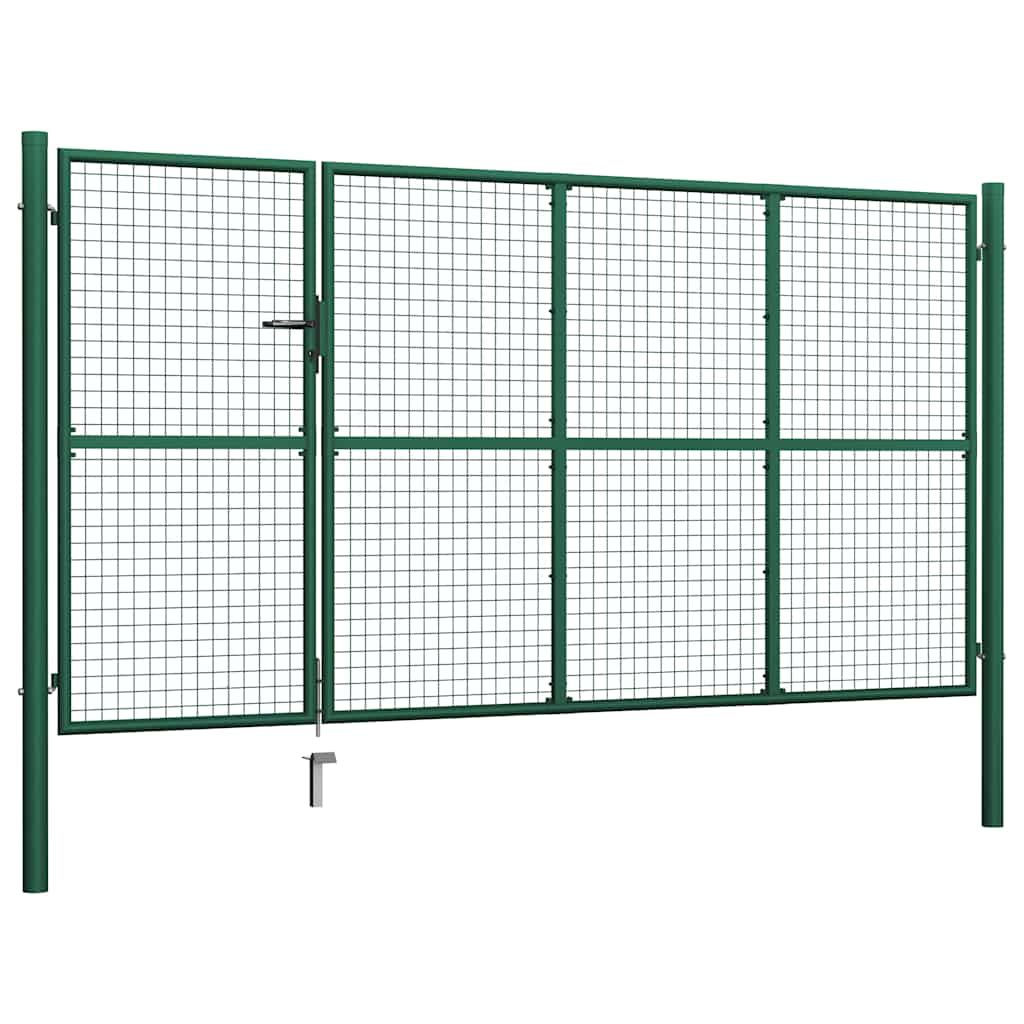 Cancello da Giardino in Acciaio 350x175 cm Verde vidaXL