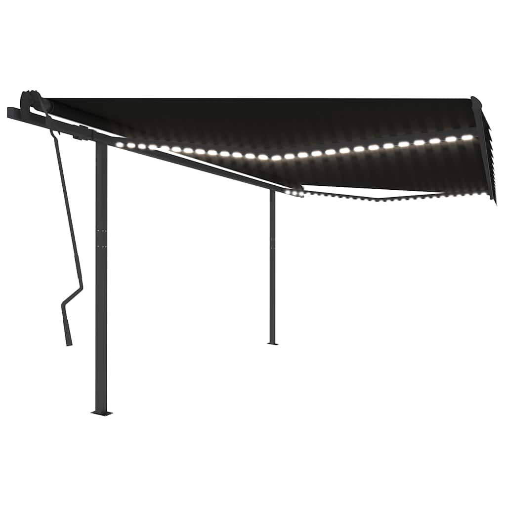 Tenda Automatica con Sensore Vento e LED 4,5x3,5 m Antracite vidaXL