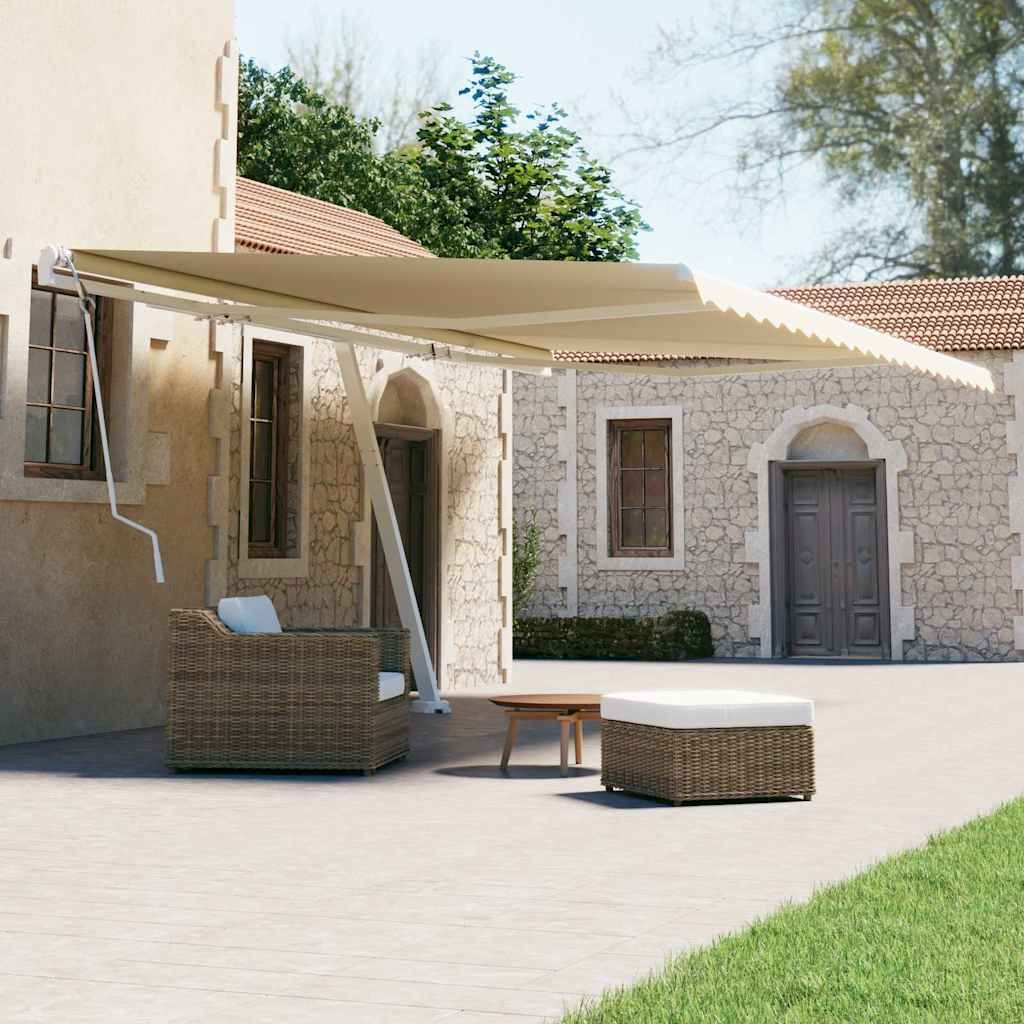 Tenda da Sole Autoportante Manuale 600x300 cm Crema vidaXL