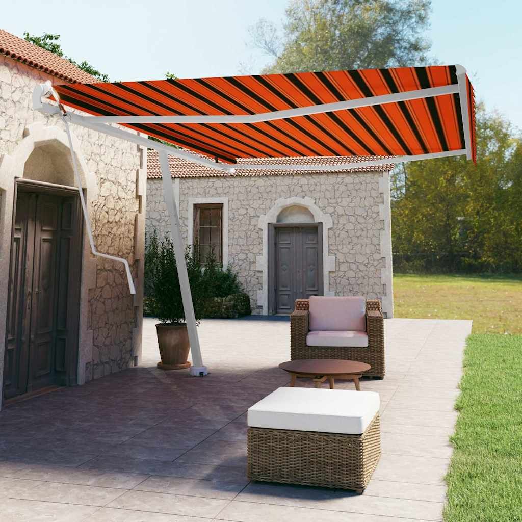 Tenda da Sole Autoportante Automatica 500x350cm Arancio Marrone vidaXL