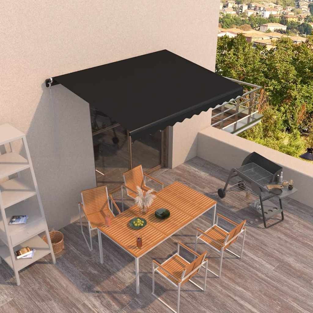 Tenda da Sole Retrattile Manuale 400x300 cm Antracite vidaXL