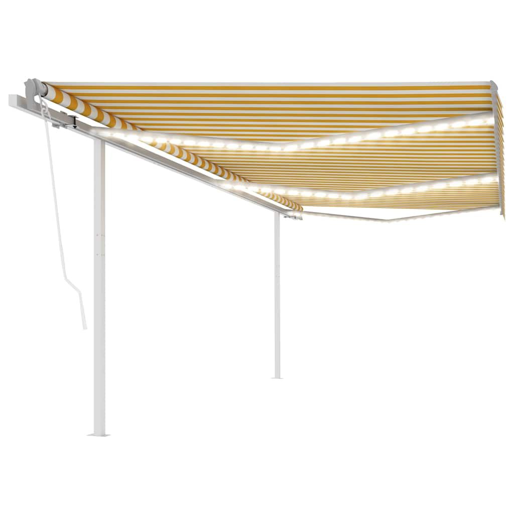Tenda Automatica con Sensore Vento e LED 6x3 m Gialla Bianca vidaXL