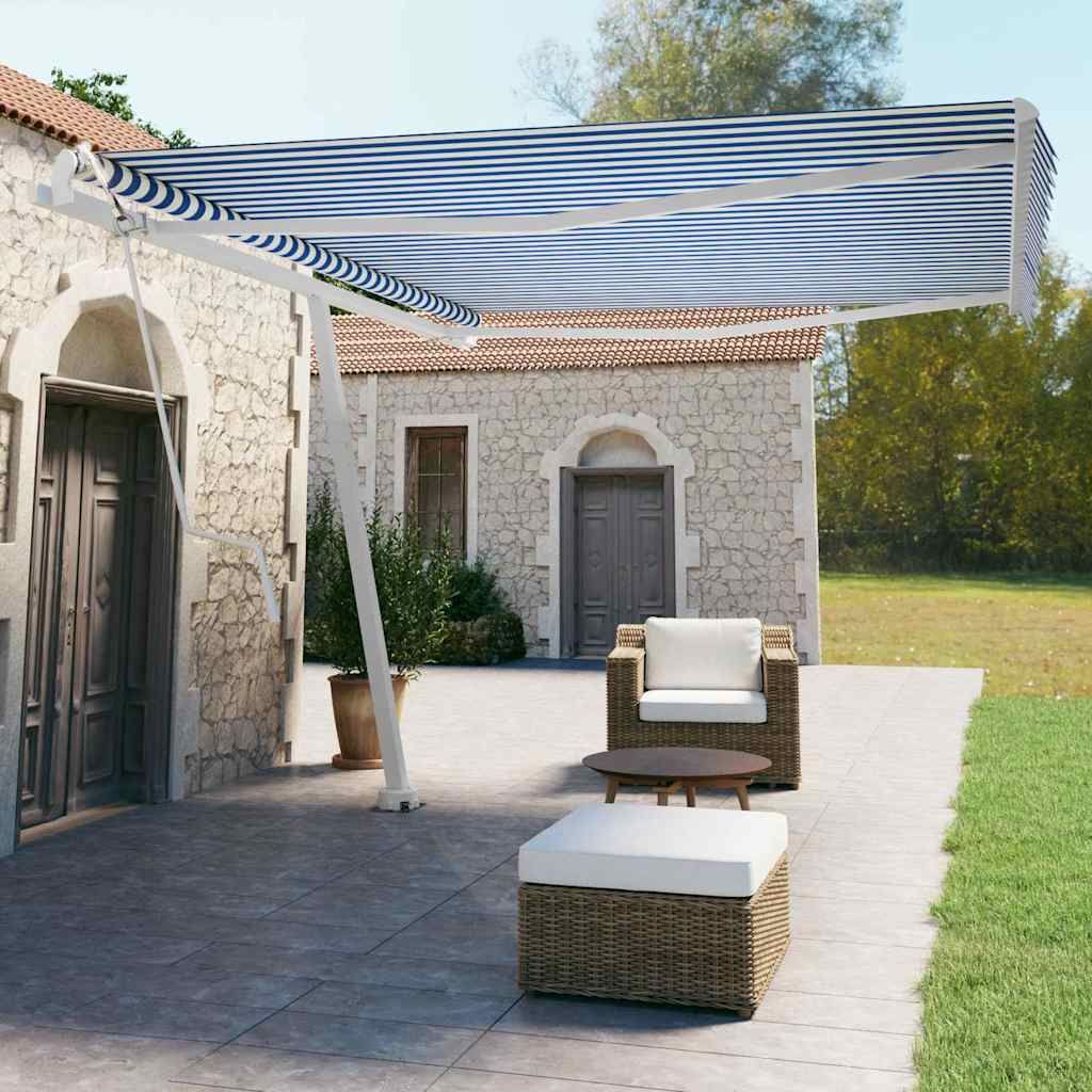 Tenda Retrattile Automatica con Palo 450x350 cm Arancio Marrone vidaXL