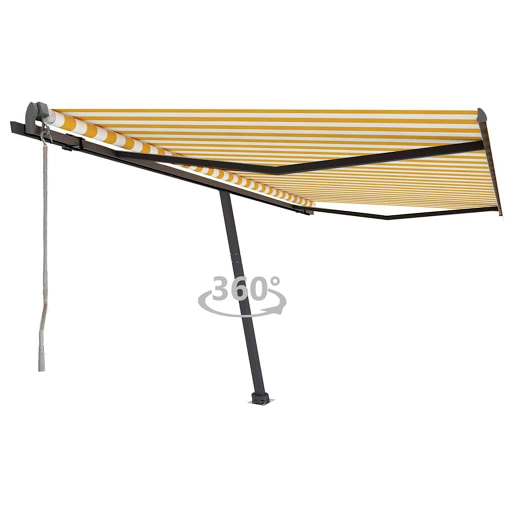 Tenda da Sole Autoportante Automatica 400x300 cm Gialla Bianca vidaXL