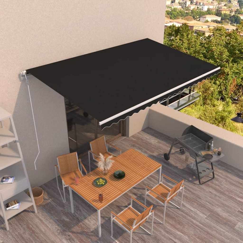 Tenda da Sole Retrattile Automatica 500x300 cm Antracite vidaXL