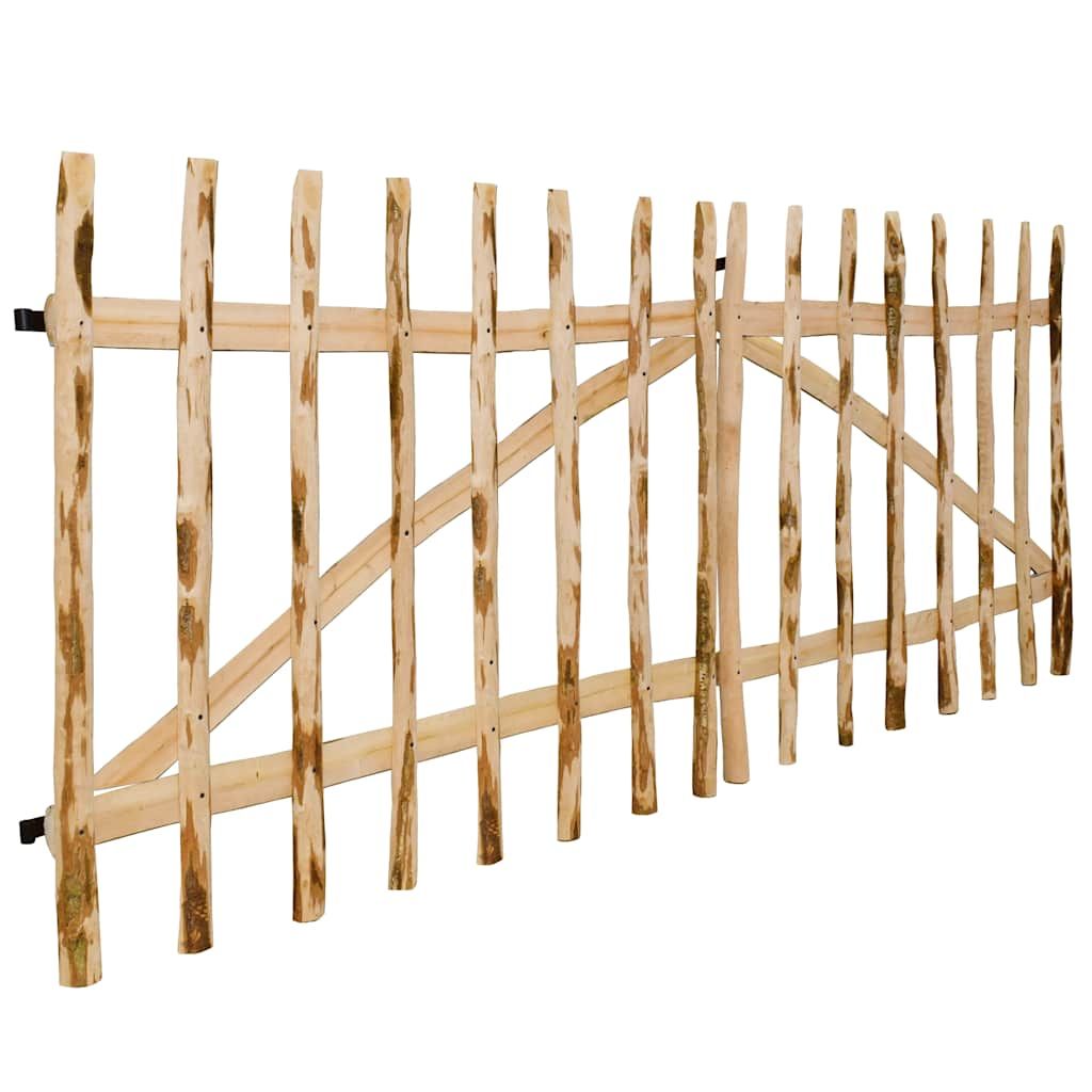 Cancello Doppio per Recinzione in Legno di Nocciolo 300x120 cm vidaXL