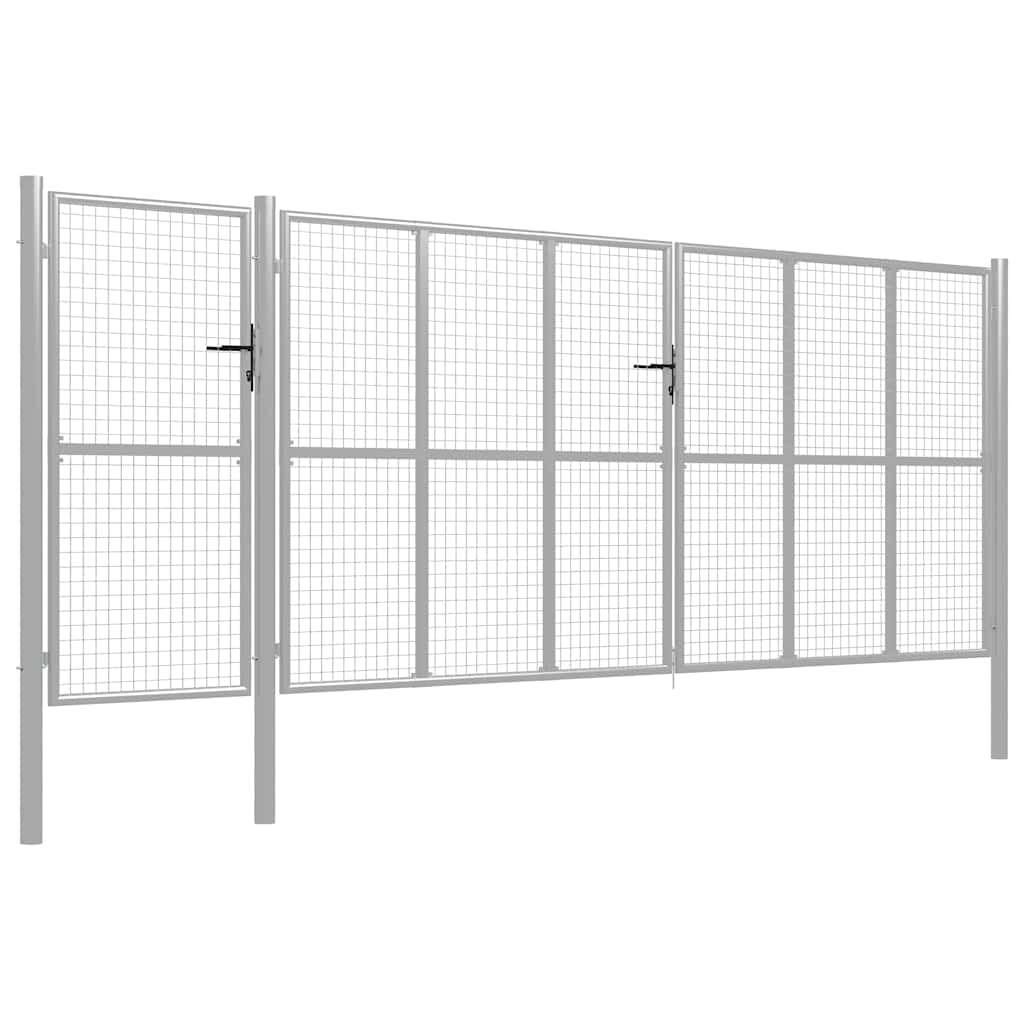 Cancello da Giardino in Acciaio 500x175 cm Argento vidaXL