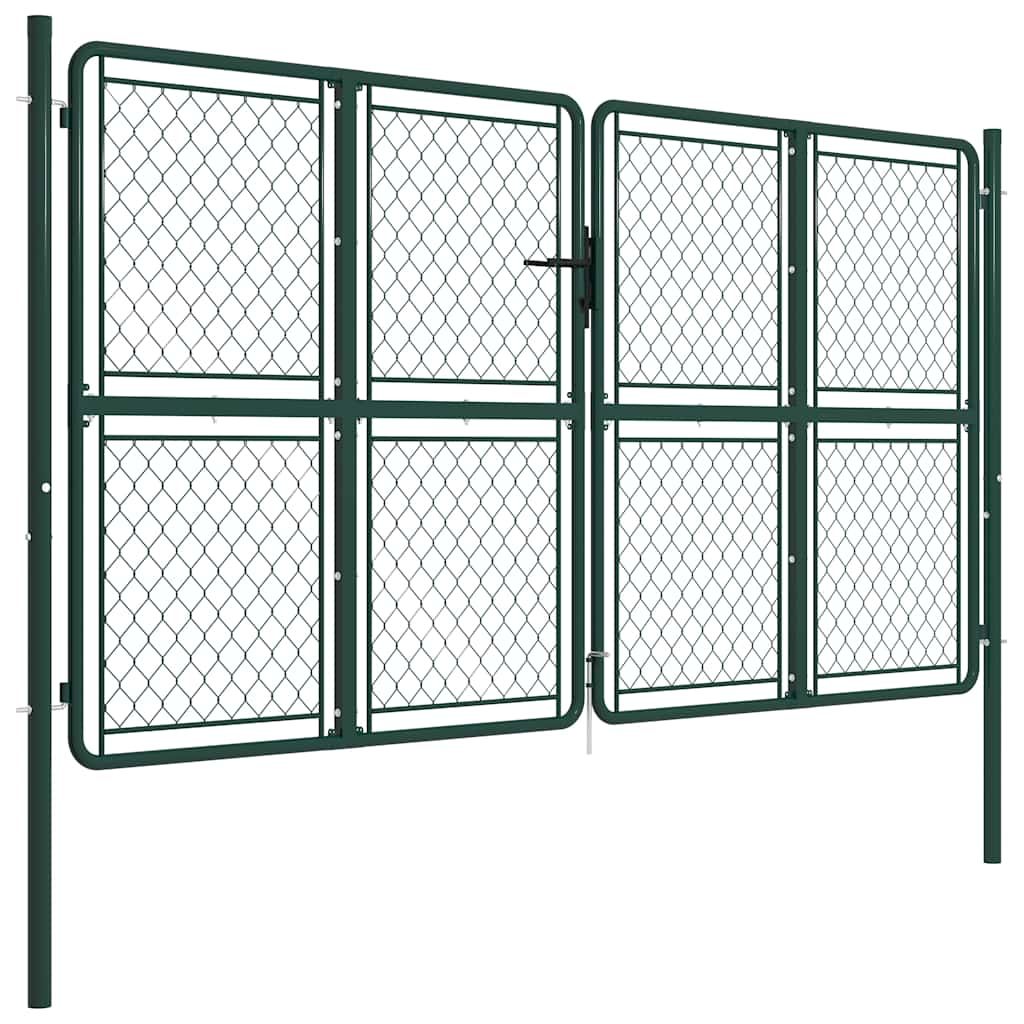 Cancello da Giardino in Acciaio 300x175 cm Verde vidaXL