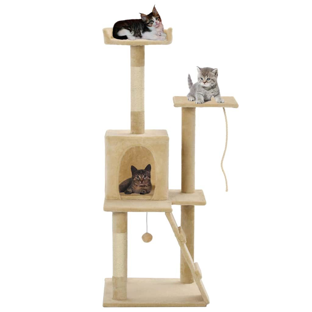 Albero per Gatti e Tiragraffi Sisal 120 cm Beige vidaXL
