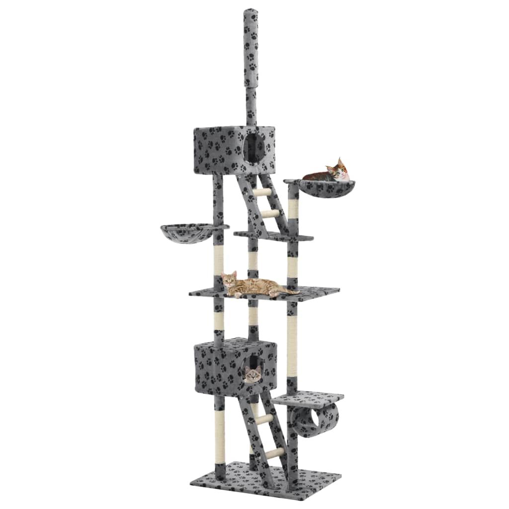 Albero per Gatti con Tiragraffi in Sisal 230-260 cm Grigio vidaXL