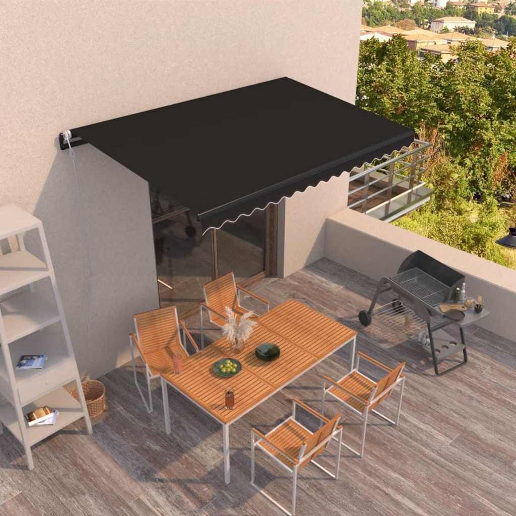 Tenda da Sole Retrattile Automatica 450x300 cm Antracite vidaXL