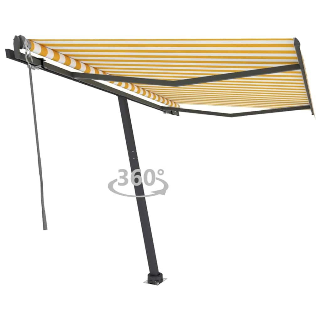Tenda da Sole Autoportante Automatica 350x250 cm Gialla Bianca vidaXL