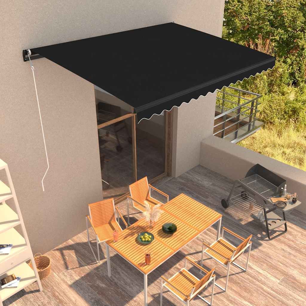 Tenda da Sole Retrattile Automatica 400x300 cm Antracite vidaXL