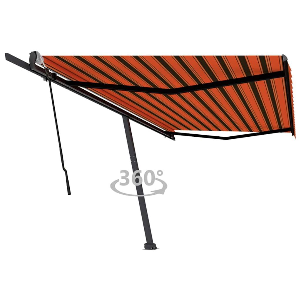 Tenda da Sole Manuale Retrattile 500x350 cm Arancione/Marrone vidaXL