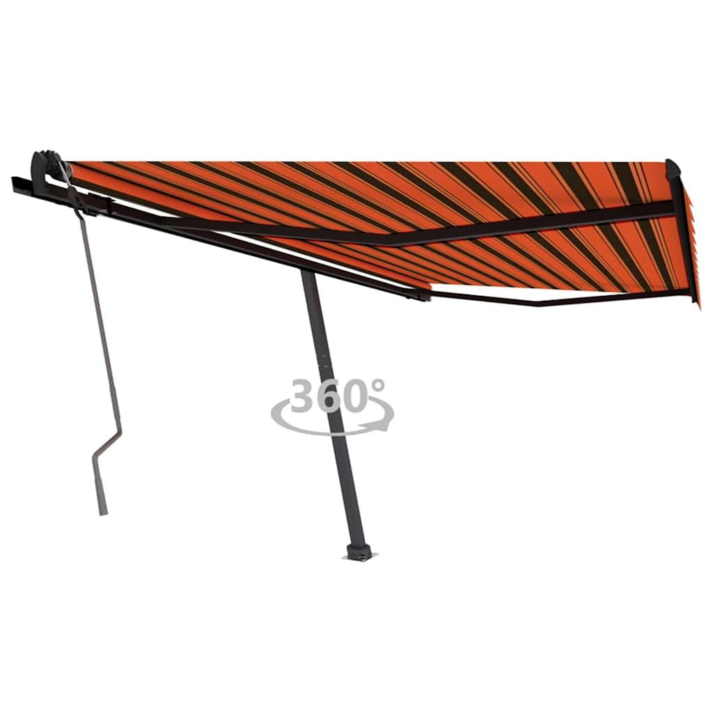 Tenda da Sole Autoportante Manuale 400x350 cm Arancione Marrone vidaXL