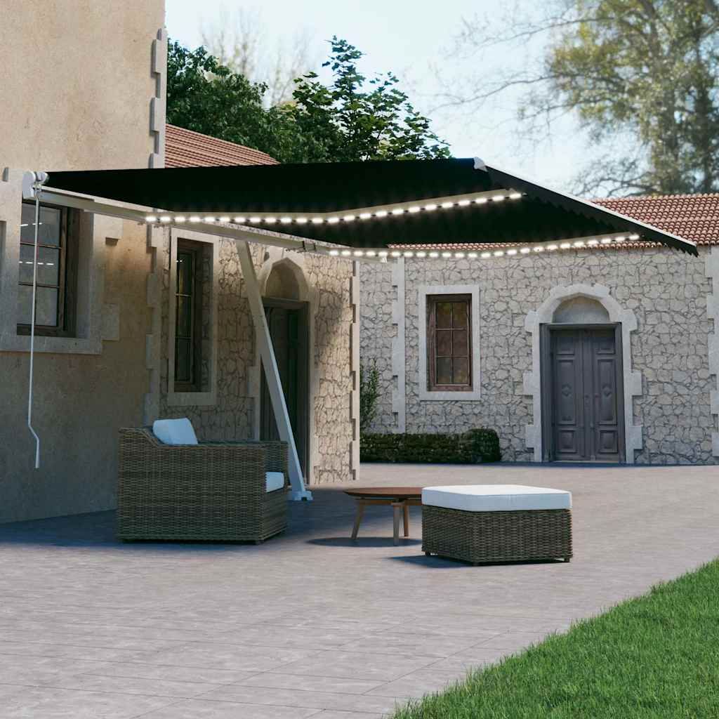 Tenda Automatica con Sensore Vento e LED 600x300 cm Antracite vidaXL