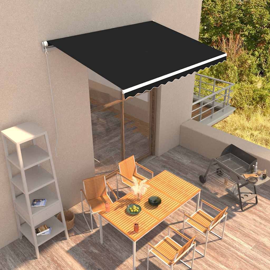 Tenda da Sole Retrattile Manuale 350x250 cm Antracite vidaXL