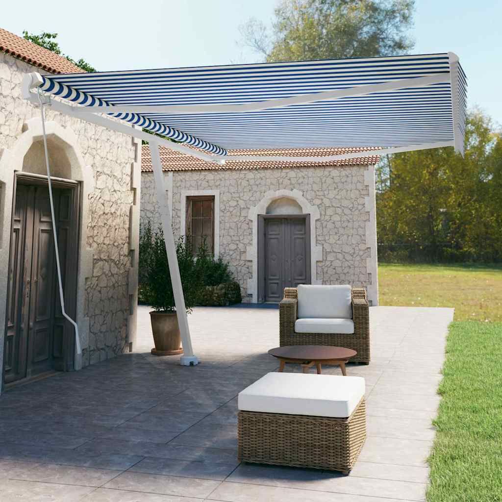 Tenda da Sole Manuale Autoportante 500x350 cm Crema vidaXL
