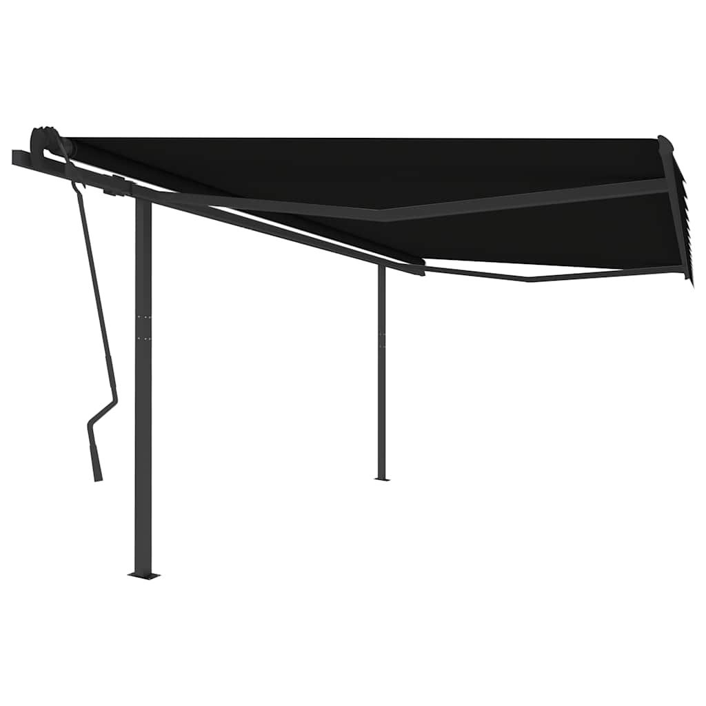 Tenda da Sole Retrattile Automatica e Pali 4,5x3,5 m Antracite vidaXL