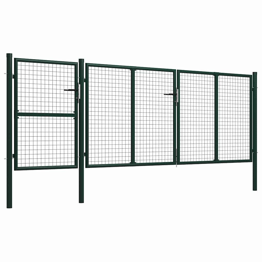 Cancello per Giardino in Acciaio 400x125 cm Verde vidaXL