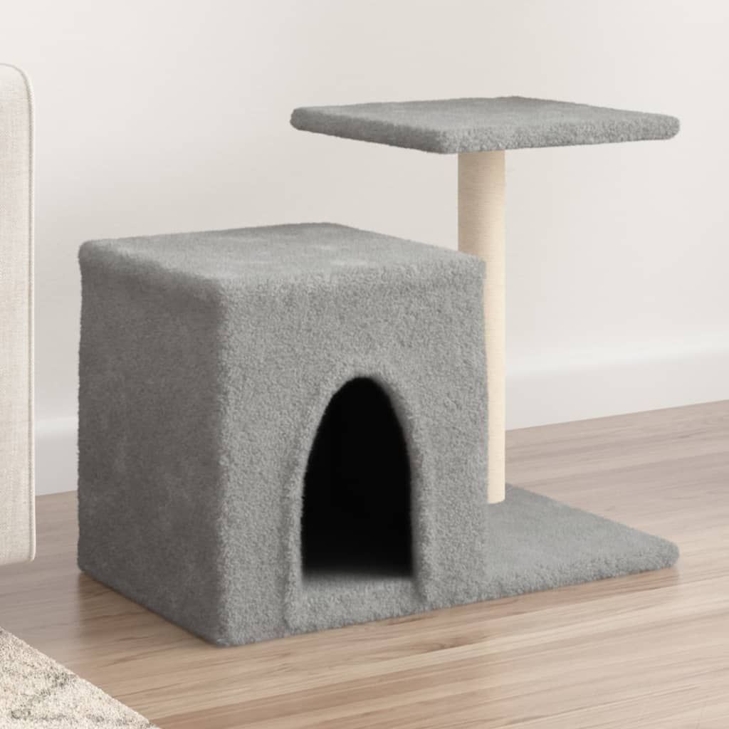 Albero per Gatti con Tiragraffi in Sisal Grigio Chiaro 50,5 cm vidaXL