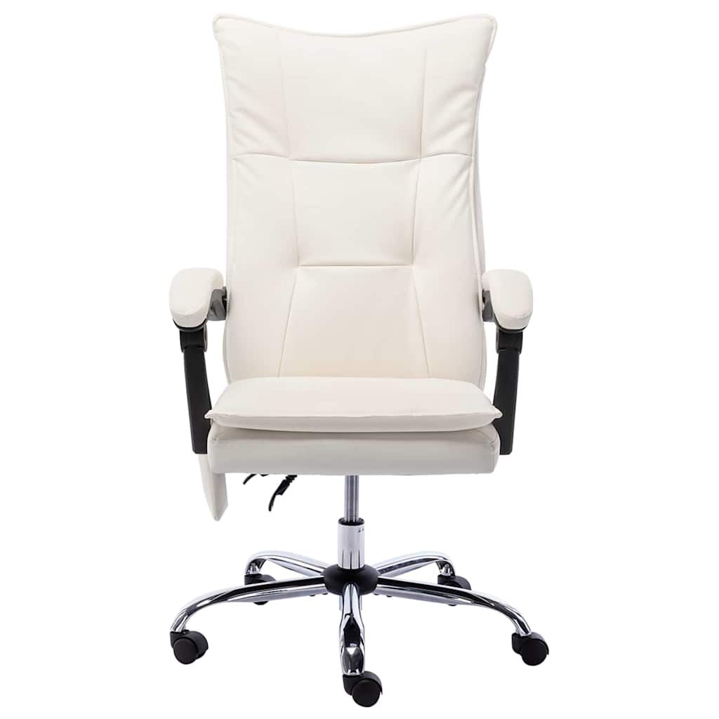 Sedia da Ufficio Massaggiante Crema in Similpelle vidaXL