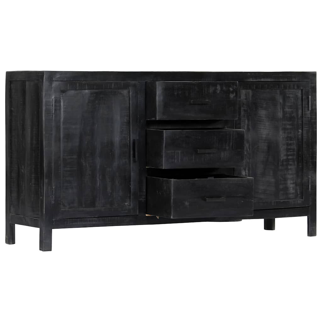 Credenza Nera 147x40x80 cm Legno Massello di Mango vidaXL