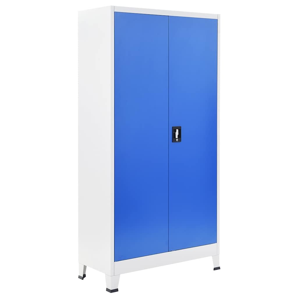 Armadio per Ufficio in Metallo 90x40x180 cm Grigio e Blu vidaXL