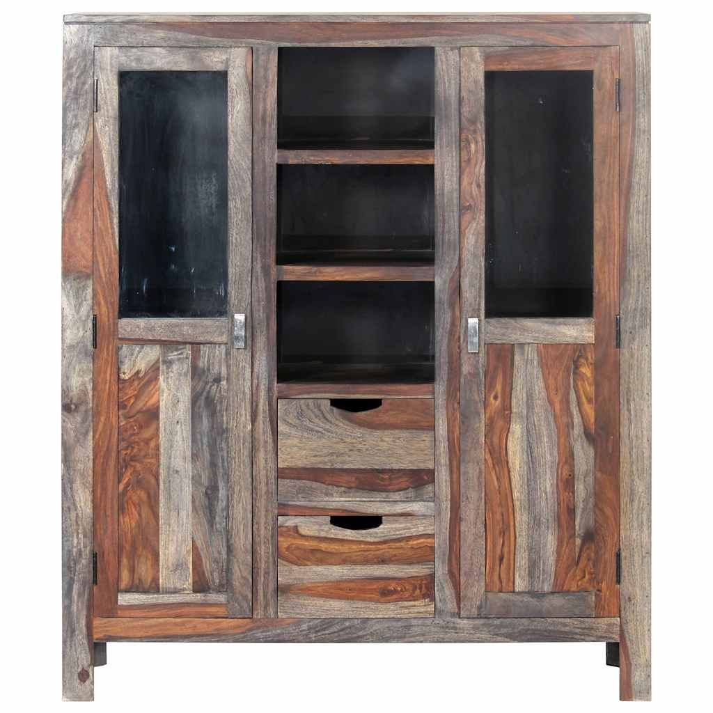 Credenza Grigia 118x40x140 cm in Legno Massello vidaXL