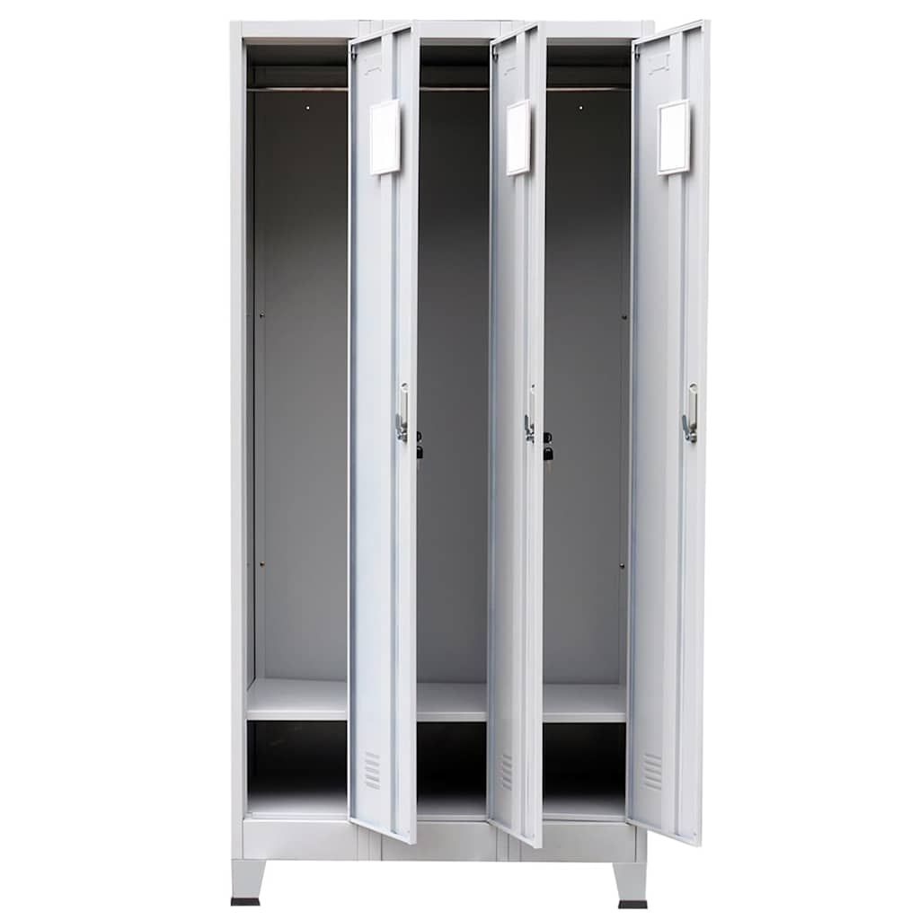Armadio con 3 Armadietti in Acciaio 90x45x180 cm Grigio vidaXL