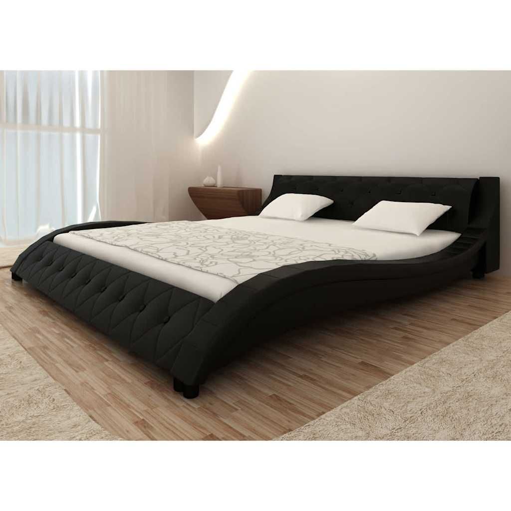 Letto con Materasso con Memoria Nero in Similpelle 180x200 cm vidaXL