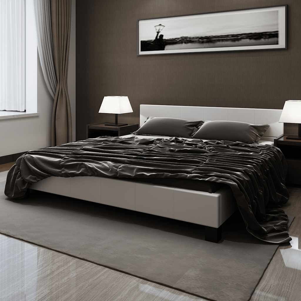 Letto con Materasso Memory Foam Bianco in Similpelle 180x200 cm vidaXL