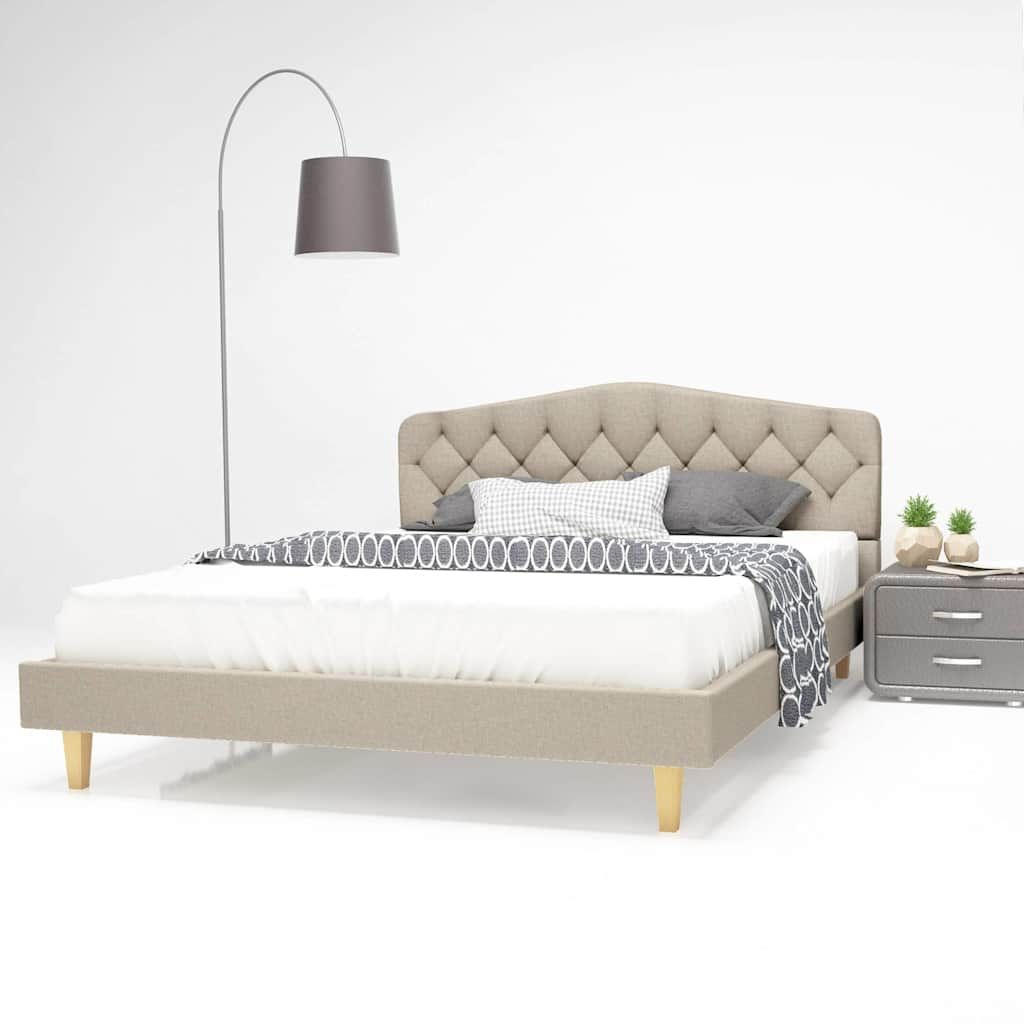 Letto con Materasso Memory Foam Beige in Tessuto 140x200 cm vidaXL