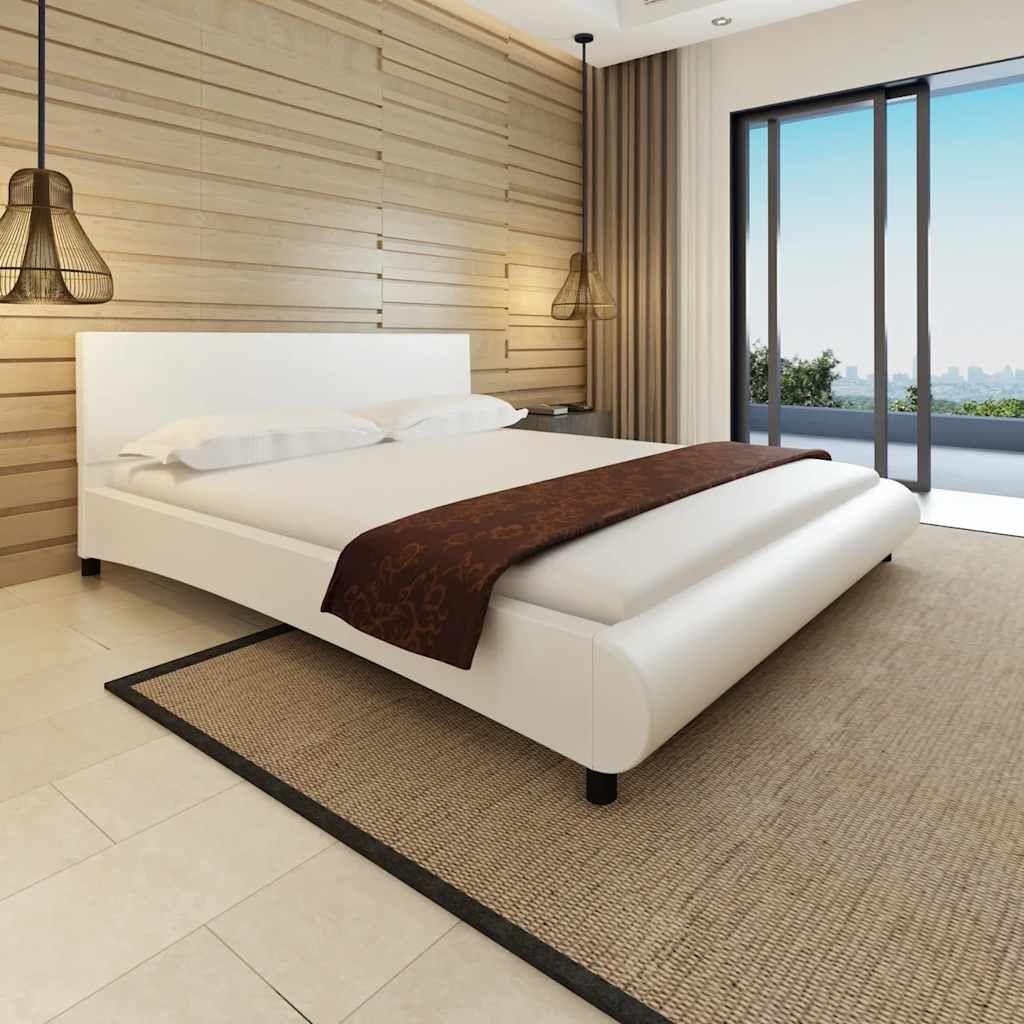 Letto con Materasso Memory Foam Bianco in Similpelle 180x200 cm vidaXL