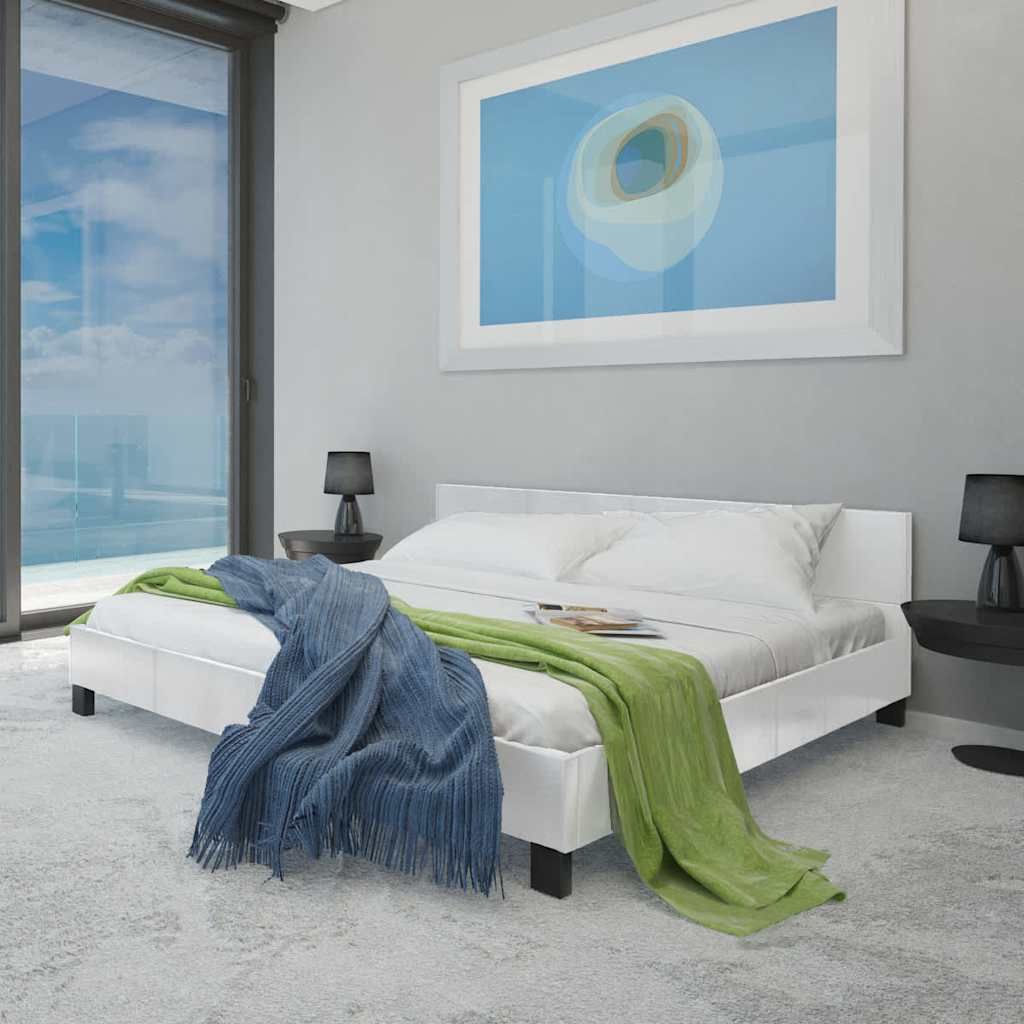 Letto con Materasso Memory Bianco in Similpelle 140x200 cm vidaXL