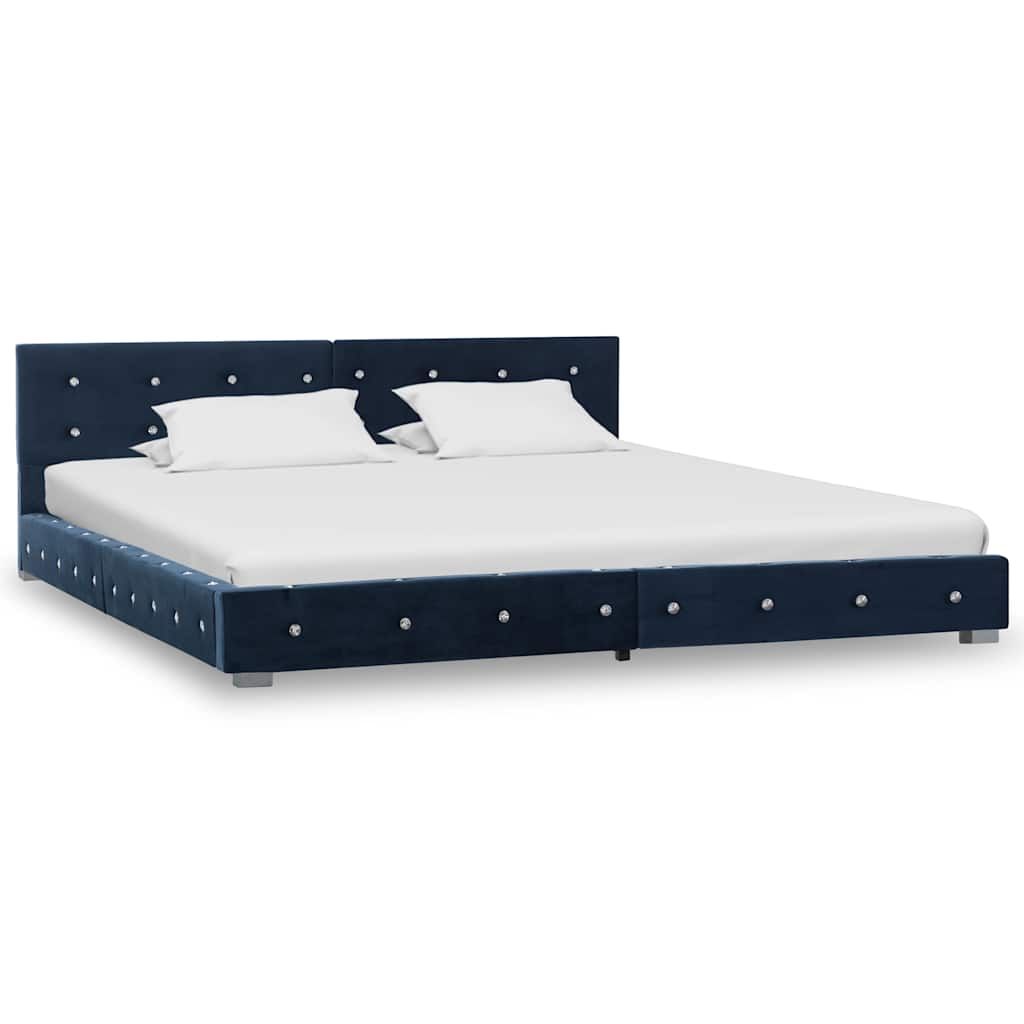 Letto con Materasso Blu Velluto 160x200 cm vidaXL