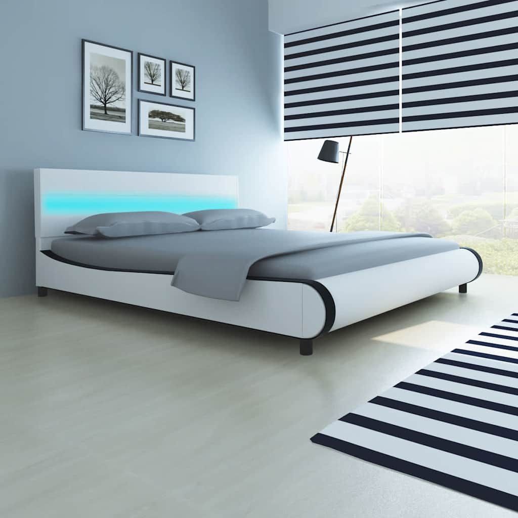 Letto con Materasso Memory e LED Bianco in Similpelle 180x200cm vidaXL