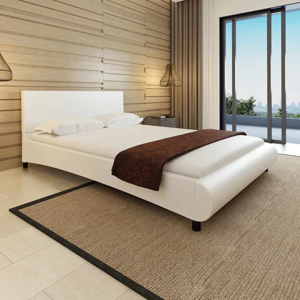 Letto con Materasso Bianco in Similpelle 140x200 cm vidaXL