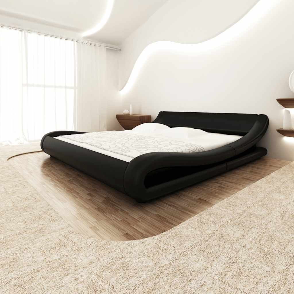 Letto con Materasso con Memoria Nero in Similpelle 180x200 cm vidaXL