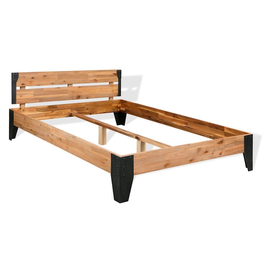 Letto con Materasso Legno Massello d’Acacia e Acciaio 140x200cm vidaXL