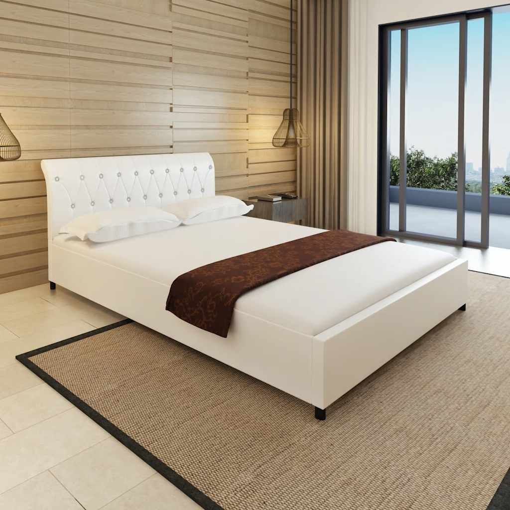 Letto con Materasso Memory Biancoin Similpelle 140x200 cm vidaXL