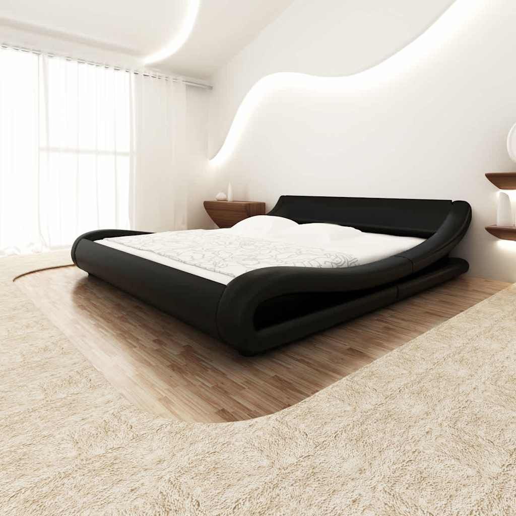 Letto con Materasso Memory Foam Nero in Similpelle 140x200 cm vidaXL